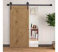 HOMCOM Sliding Door Rail Carbon Steel Brown