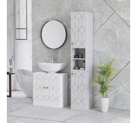 HOMCOM Slim Bathroom Cabinet, Bathroom Storage Cabinet with Doors, White