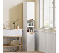 Homcom Slim Bathroom Storage Cabinet, Tall Bathroom Cabinet With 2 Doors