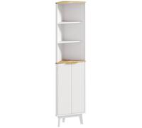 HOMCOM Slim Bathroom Storage Unit - Bathroom Cabinet with Doors - White | TJ Hughes