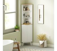 Homcom Slim Bathroom Storage Unit, Bathroom Cabinet With Doors, White White One Size