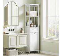 Homcom Slim Bathroom Storage Unit With Tilt-Out Laundry Cabinet Drawer White White