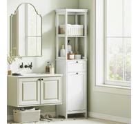 HOMCOM Slim Bathroom Storage Unit with Tilt-Out Laundry Cabinet Drawer White HOMCOM White