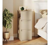 HOMCOM Slim Bedside Table, Bedside Cabinet with Open Shelf & 2 Drawers in Natural | Size: 30 cm HOMCOM Natural 30 cm