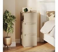Homcom Slim Bedside Table, Bedside Cabinet With Open Shelf And 2 Drawers