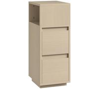 HOMCOM Slim Bedside Table, Narrow Bedside Cabinet with Open Shelf and 2 Drawers for Bedroom, Living Room, Natural Wood Finish