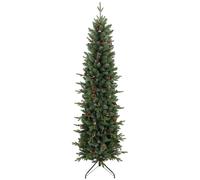 HOMCOM Slim Gracious Pine Xmas Tree, 6ft/180cm Artificial Christmas Tree with 688 Branch Tips, Foldable Steel Stand, Green