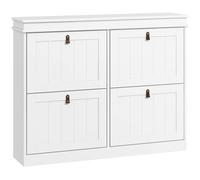 Homcom Slim Shoe Cabinet With Adjustable Shelves For Hallway, White