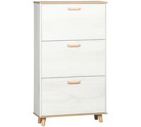 HOMCOM Slim Shoe Storage Cabinet, Narrow Shoe Organizer with 3 Flip Drawers, Adjustable Shelves, for 12 Pairs - Cream White