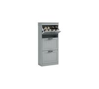 HOMCOM Slim Shoe Storage Cabinet with 3 Flip Drawers for Entryway Grey