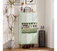 HOMCOM Slim Shoe Storage Cabinet with Flip Drawers for Hallway - Green - 60 x 24 x 122.5 cm