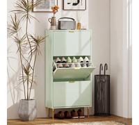 HOMCOM Slim Shoe Storage Cabinet with Flip Drawers for Hallway - Green - 60 x 24 x 122.5 cm