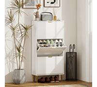 Homcom Slim Shoe Storage Cabinet With 3 Flip Drawers For Hallway, White