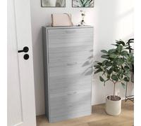 HOMCOM Shoe Storage Cabinet Slim – 3 Flip Drawers, Holds 12 Pairs – Grey