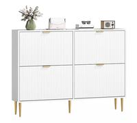 Homcom Slim Shoe Storage Cabinet With Flip Drawers For Hallway In White White