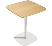 HOMCOM Small Dining Table, 60 cm Square Kitchen Table with Wood-veneer Top and Steel Base - Natural Wood Finish