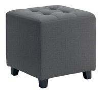HOMCOM Small Footstool Square Ottoman with Padded Seat for Living Room Grey
