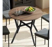 HOMCOM Small Kitchen Table with Black Steel Legs Dining Desk for Living Room | TJ Hughes