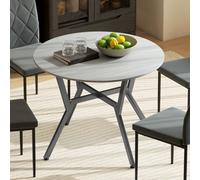 Homcom Small Kitchen Table With Black Steel Legs, Dining Table In Grey Grey
