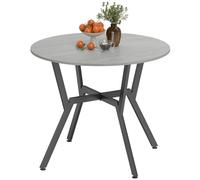 Homcom Small Kitchen Table With Black Steel Legs, Dining Table In Grey Grey