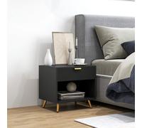 Homcom Small Table With Drawer, Open Compartment And Handle In Black Black