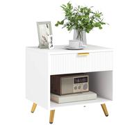 Homcom Small Table With Drawer, Open Compartment And Handle, White