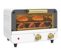 HOMCOM Small Toaster Oven, 12L Multifunction Mini Countertop Oven with Glass Door, Adjustable Temperature and Timer, Accessory Included, 750W, White