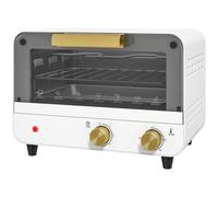 HOMCOM Small Toaster Oven, 12L Multifunction Mini Countertop Oven with Glass Door, Adjustable Temperature and Timer, Accessory Included, 750W, White