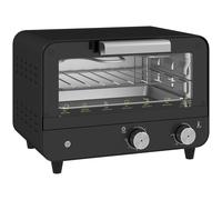 HOMCOM Small Toaster Oven, 12L Multifunction Mini Countertop Oven with Glass Door, Adjustable Temperature and Timer, Black