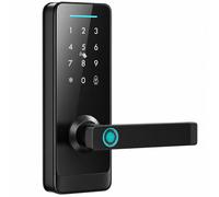 HOMCOM Smart Door Lock, Fingerprint/Passcode/APP/NFC/Key, Doorbell