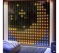 Smart LED Curtain Lights, Dynamic DIY Fairy Lights, 3x3(m) HOMCOM Clear One Size