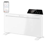 HOMCOM Smart Panel Heater Wall Mounted & Freestanding, Wifi, 2000W, White | Works With Alexa & Google Home, Electric Heater w/ Weekly Timer, Open Window & Anti-Frost Mode, Adjustable Thermostat