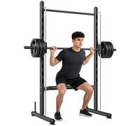 HOMCOM Smith Machine Squat Rack with Pull-Up Bar Adjustable Weight Rack