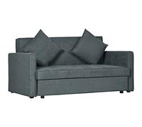 Homcom Sofa Bed 2 Seater Fold Out with 2 Cushions Charcoal