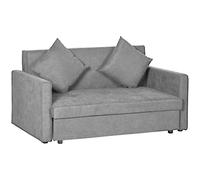 Homcom Sofa Bed 2 Seater Fold Out with 2 Cushions Grey