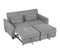 Homcom Sofa Bed, 4-In-1 Convertible Pull Out Sleeper Sofa In Grey Grey