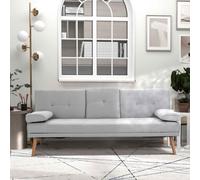 HOMCOM 3 Seater Sofa Bed Scandinavian Style Recliner Thick Cushions Adjustable Split Back Middle Table with Armrest Cup Holder, 72H x 181W