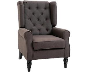 HOMCOM Sofa Chair Fixed Armrest Brown 160 kg 833-695V71BN 860 x 740 x 1,020 mm