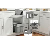 HOMCOM Soft-Close Pull-Out Under-Sink Bin with Dual 15L Compartments