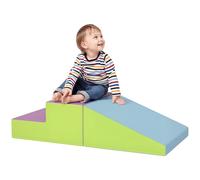 HOMCOM Soft Play Set, 2 Piece Kids Climb and Crawl Foam Play Activity Toys, Soft Climb Equipment for Toddlers 12-36 Months, Blue