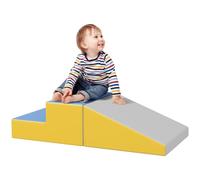 HOMCOM Soft Play Set, 2 Piece Kids Climb and Crawl Foam Play Activity Toys, Soft Climb Equipment for Toddlers 12-36 Months, Grey