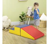 HOMCOM Soft Play Set, 2 Piece Kids Climb and Crawl Foam Play Activity Toys, Soft Play Equipment for Toddlers 12-36 Months, Red Red