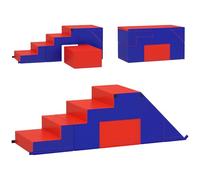 Homcom 2-piece Soft Play Set, Baby Foam Climber Block For Toddler, Dark Blue, Blue