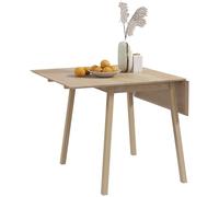 HOMCOM Extendable Kitchen Table For 2-4, Folding Drop Leaf Dining Table, Natural