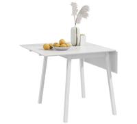 Extendable Kitchen Table for 2-4, Folding Drop Leaf Dining Table, White