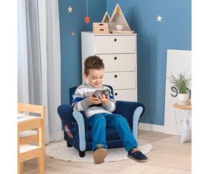 HOMCOM Space Rocket Children Kids Armchair Sofa Fun omfortable Wood Frame 3-6 Yrs Blue HOMCOM Blue