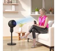 HOMCOM 9" Air Circulator Fan, 70° Oscillation 90° Vertical Tilt Pedestal Cooling Fan with 3 Speeds, Standing Fan for Home Office, Bedroom, Office, Black