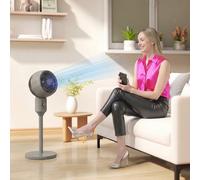 HOMCOM 9" Air Circulator Fan, 70° Oscillation 90° Vertical Tilt Pedestal Cooling Fan with 3 Speeds, Standing Fan for Home Office, Bedroom, Office, Grey