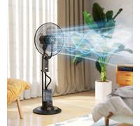 HOMCOM Spray Misting Fan, Pedestal Fan w/ Oscillation, Tilt, 120 cm in Black HOMCOM Black