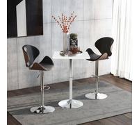 Homcom Square Height Adjustable Bar Table Counter Pub Desk with Metal Base for Home Bar